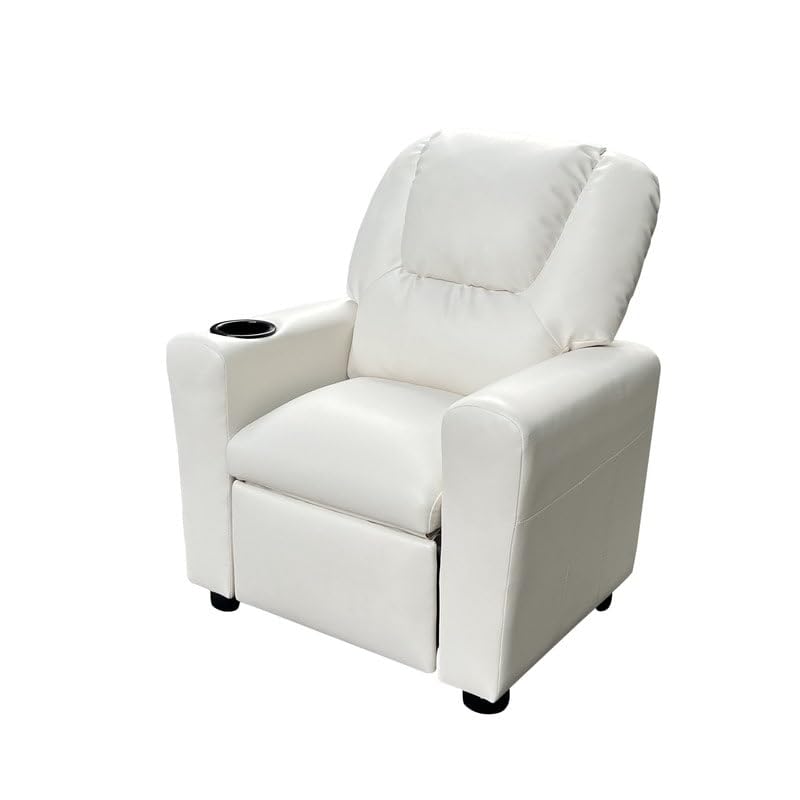 Maykoosh French Country White PU Leather Kids Recliner Chair