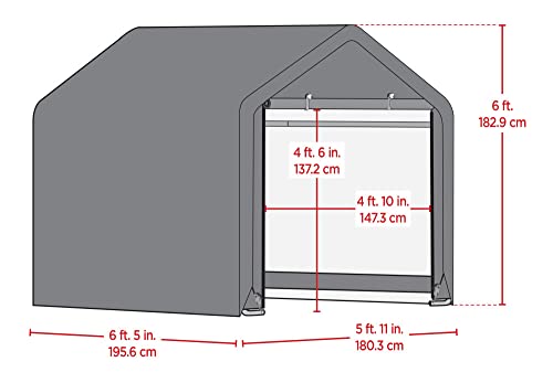 Quality Outdoor Shed-in-A-Box Portable Storage Shelter,Triple Layer, Heat Bonded, Ripstop Waterproof Polyethylene Cover, Premium Powder-Coated No Rust Frame, Sandstone (6'x6'x6', Gray)