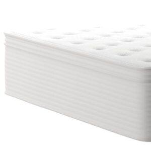 Flash Furniture Vista Hospitality Grade Commercial Mattress in a Box 14 Inch, Premium Memory Foam Hybrid Pocket Spring Mattress, Reinforced Edge Support, King, White