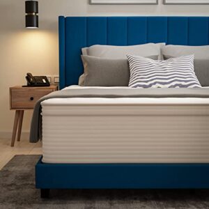 Flash Furniture Vista Hospitality Grade Commercial Mattress in a Box 14 Inch, Premium Memory Foam Hybrid Pocket Spring Mattress, Reinforced Edge Support, King, White