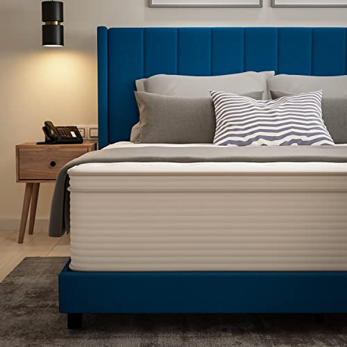 Flash Furniture Vista Hospitality Grade Commercial Mattress in a Box 14 Inch, Premium Memory Foam Hybrid Pocket Spring Mattress, Reinforced Edge Support, King, White