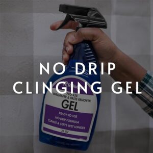 Roman Wallpaper Remover Gel Spray, Contractor Strength Wallpaper Stripper and Adhesive Remover, No Drip, Unscented, Non-Staining, Clear, PRO-458 (32 Ounce, 75 Sq. Ft.)