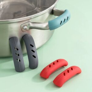 12 PCS Silicone Handles for Pots and Pans Cast Iron Handle Covers Heat Resistant, Non-Slip Pot Handle Covers, for Frying Cast Iron Skillet Metal Pan