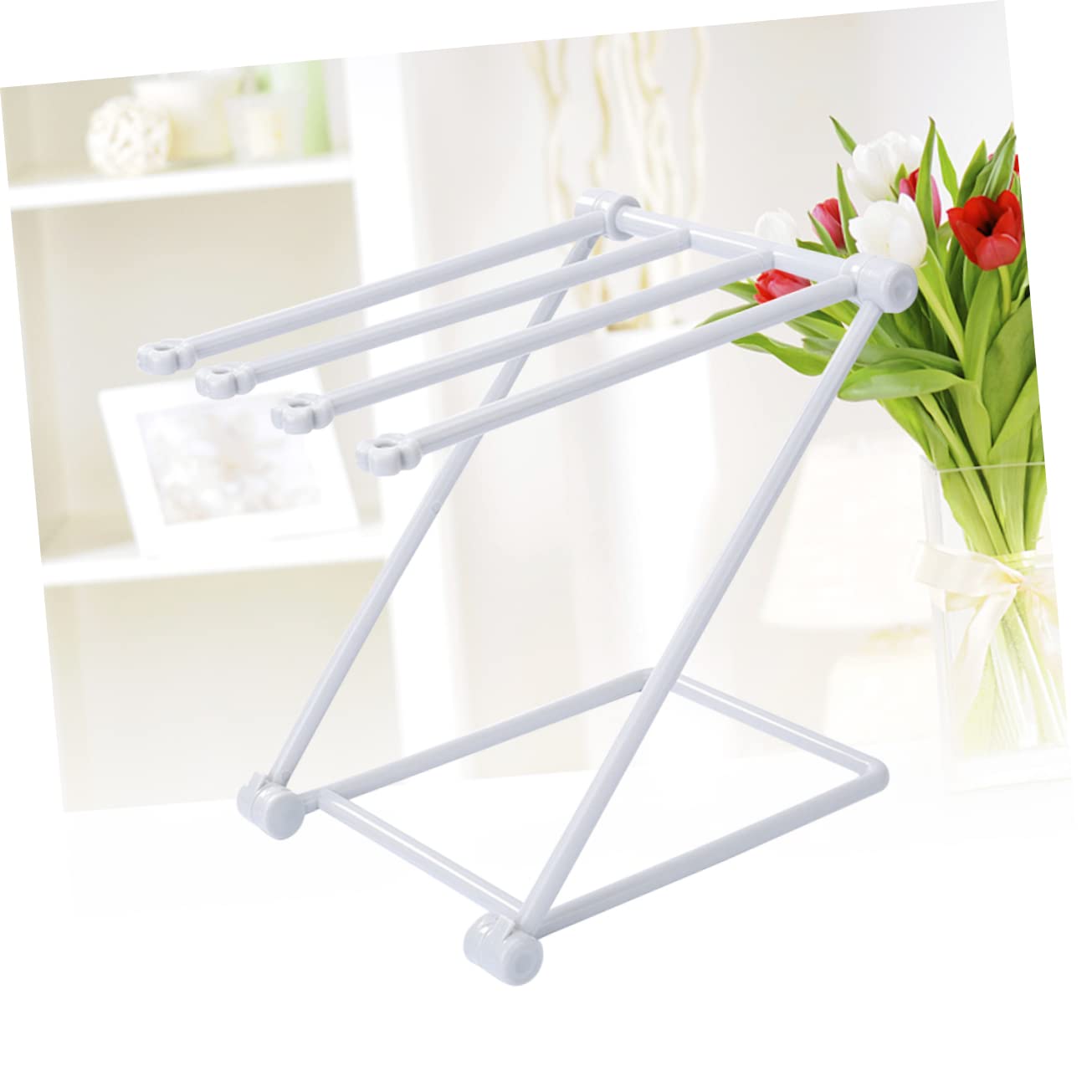 SHOWERORO Kitchen Washcloths Rack Kitchen Towel Stand Hand Towel Holder Kitchen Dish Cloth Rack Countertops Towel Rack Vanities Towel Holder Dishcloth Drying Rack No Punching Bowl Cloth