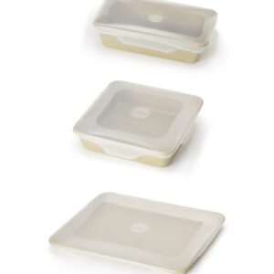 W&P Reusable Silicone Stretch Lid, Set of 3 – Casserole (9x13), Brownie (8x8), Loaf (5 x 9), Dishwasher Safe, Freezer Safe, LFGB/Premium Materials, Microwave Safe, Clear