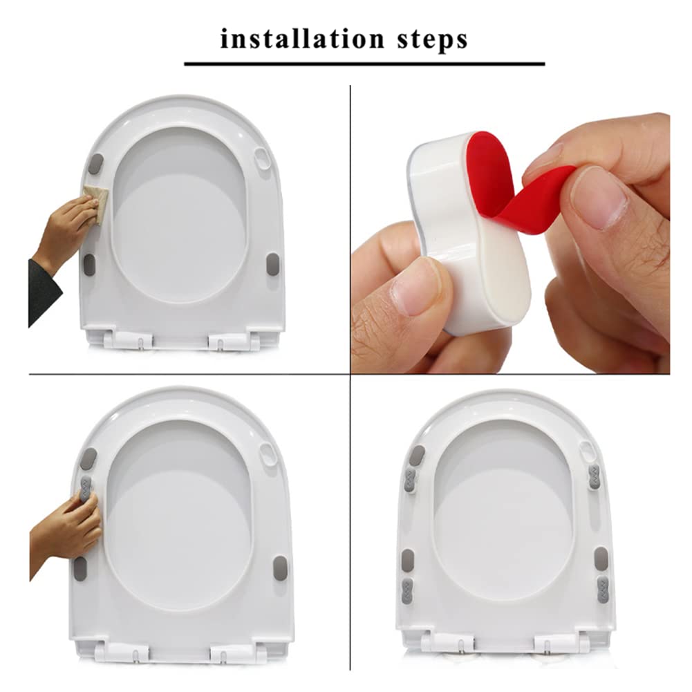 QUUPY 8PCS Toilet Seat Bumpers Universal Lid Bidet Replacement Bumper Kit Seat Spacers Attachment Replacement Stabilizers for WC Cover