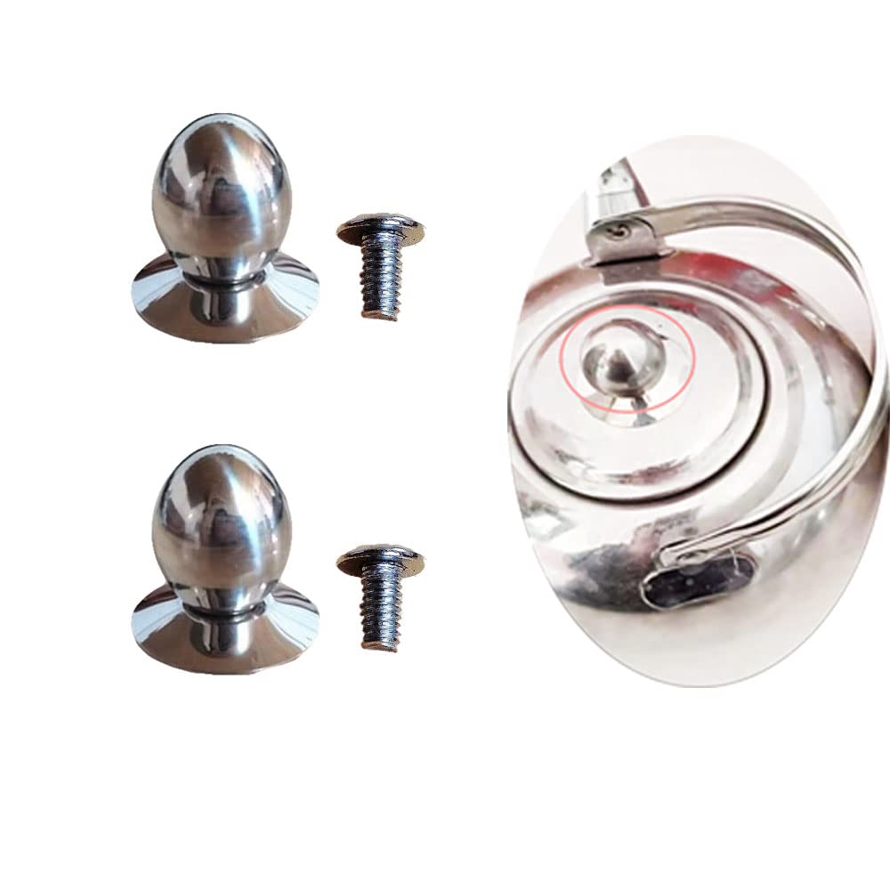 NentMent 2 Pack Glass Teapot Replacement Knob Stovetop Tea Kettle Lid Knobs for Tea Cup Cover Button Olive Shape Handle Top Cap Water Cups Covers Top Bead Accessories Lids with Screw