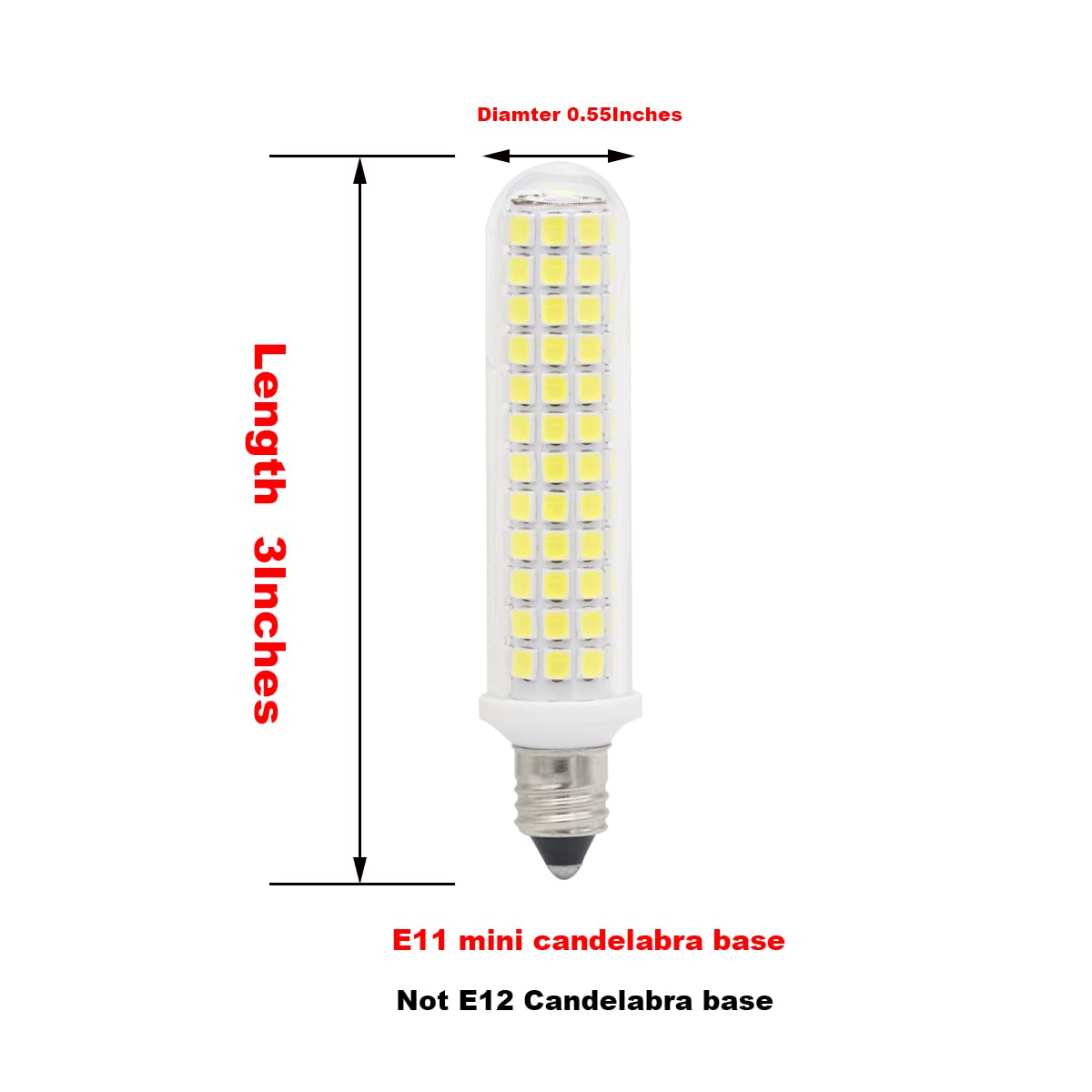 strico JD E11 Led Bulb 120V 100W Halogen Bulbs Equivalent, T3 T4 Mini Candelabra Base JDE11 Bulb for Ceiling Fan, Cabinet Lighting, Pack of 2 (Daylight 6000K)