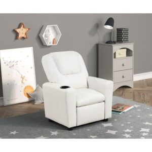 Maykoosh French Country White PU Leather Kids Recliner Chair