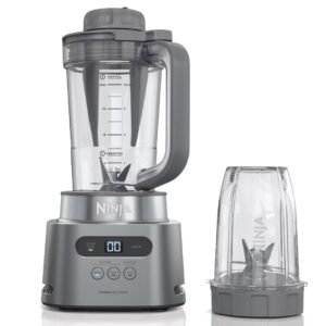 ninja ss150 twisti blender duo, high-speed 1500 wp smoothie maker & nutrient extractor* 3 functions smoothie, frozen drinks & bowls, smarttorque, 34-oz. pitcher & 18-oz. to-go cup, cloud silver