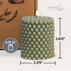 Hearthfire Hygge Bubble Candle Soy Candle Sets | Unscented Mini Pillar Candle Aesthetic | 25-Hr Burn Time Bubble Candles Aesthetic | Trendy Colored Funky Candles | Soy Wax Preppy Candles