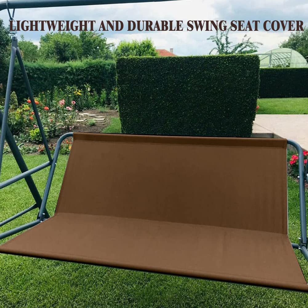 Vinelftage Swing Chair Cover Bench Replacement Cover, 600D Waterproof Rocking Chair Seat Covers for Outdoor Patio Garden Swing Chair 2/3 Seater(Brown 54.3x19.5x19.5 inches)