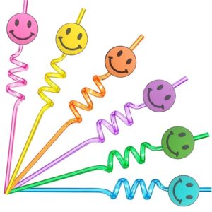 24 pcs smile party decorations straws one happy dude birthday party,happy pastel party,bachelorette party,baby shower