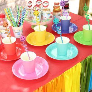 24 pcs Smile Party Decorations Straws One Happy Dude Birthday Party,Happy Pastel Party,Bachelorette Party,Baby Shower