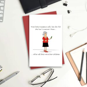 BFTETYU Funny Mother's Day Greeting Card for Mom, Birthday Card with Red Envelope, 8 x 5.3 inches