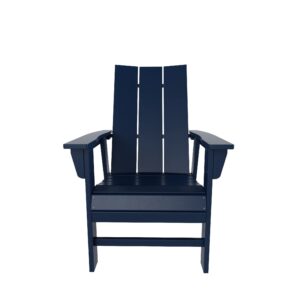 westintrends ashore outdoor patio hdpe plastic modern adirondack dining chair navy blue