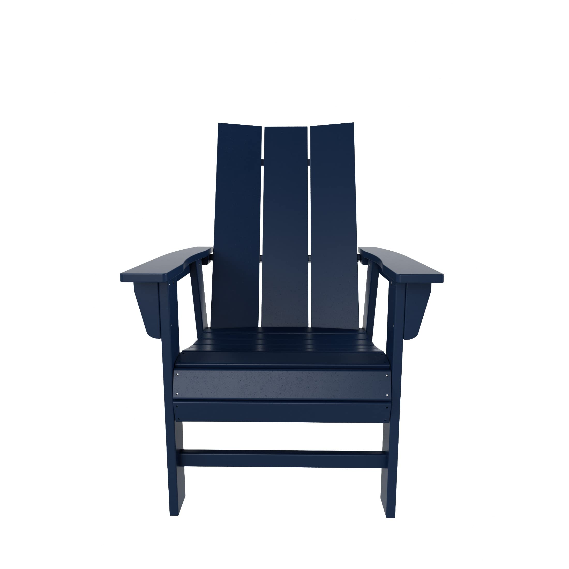 WestinTrends Ashore Outdoor Patio HDPE Plastic Modern Adirondack Dining Chair Navy Blue