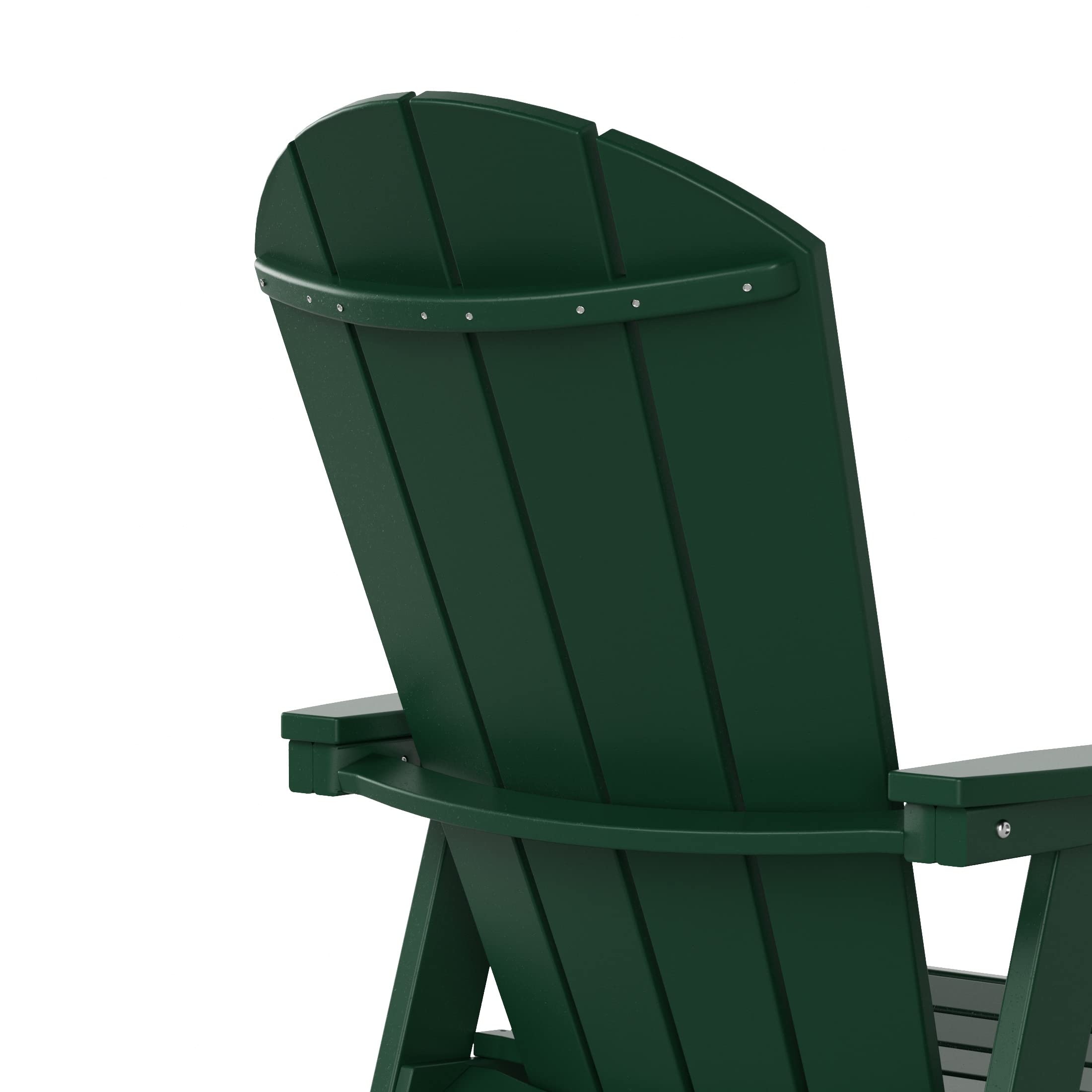 WestinTrends Malibu Malibu Outdoor Patio HDPE Plastic Adirondack Dining Chair Dark Green