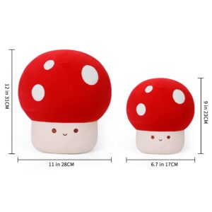 WeBingo Plush Mushroom Pillow, 12 Inch Cute Stuffed Mushroom, Plush Toy Room Decor Gift for Kids and Adults