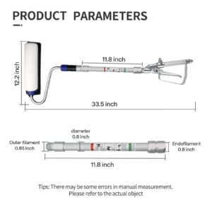 Airless Paint Sprayer Roller Inner Feed for High Pressure Airless Spray Gun with Wand Power Wall Brush Self-Priming Paint Roller 11.8 inch Extension Pole