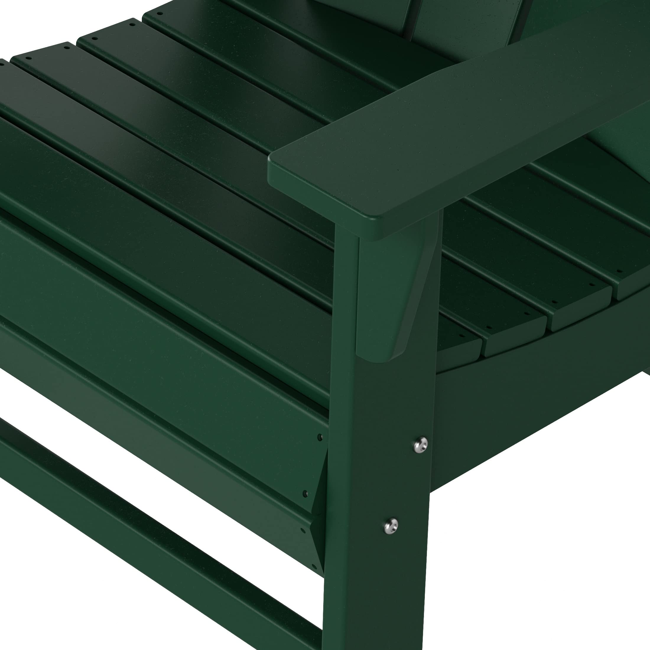 WestinTrends Malibu Malibu Outdoor Patio HDPE Plastic Adirondack Dining Chair Dark Green