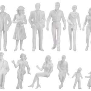 DS. DISTINCTIVE STYLE Unpainted Figures 1:24 Scale 24 Pieces Assorted Poses Miniature People for Architectural Layout Project G Scale Model Trains Railroads Home Bonsai Decor