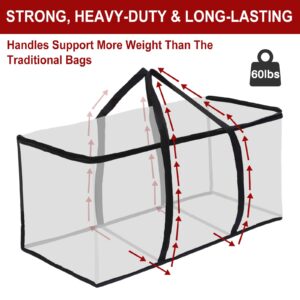 Fixwal Heavy Duty Moving Bags 8 Pack Storage Bags 93L Clear Moving Supplies for Space Saving Moving Storage Backpack Straps Strong Handles & Zippers, Foldable