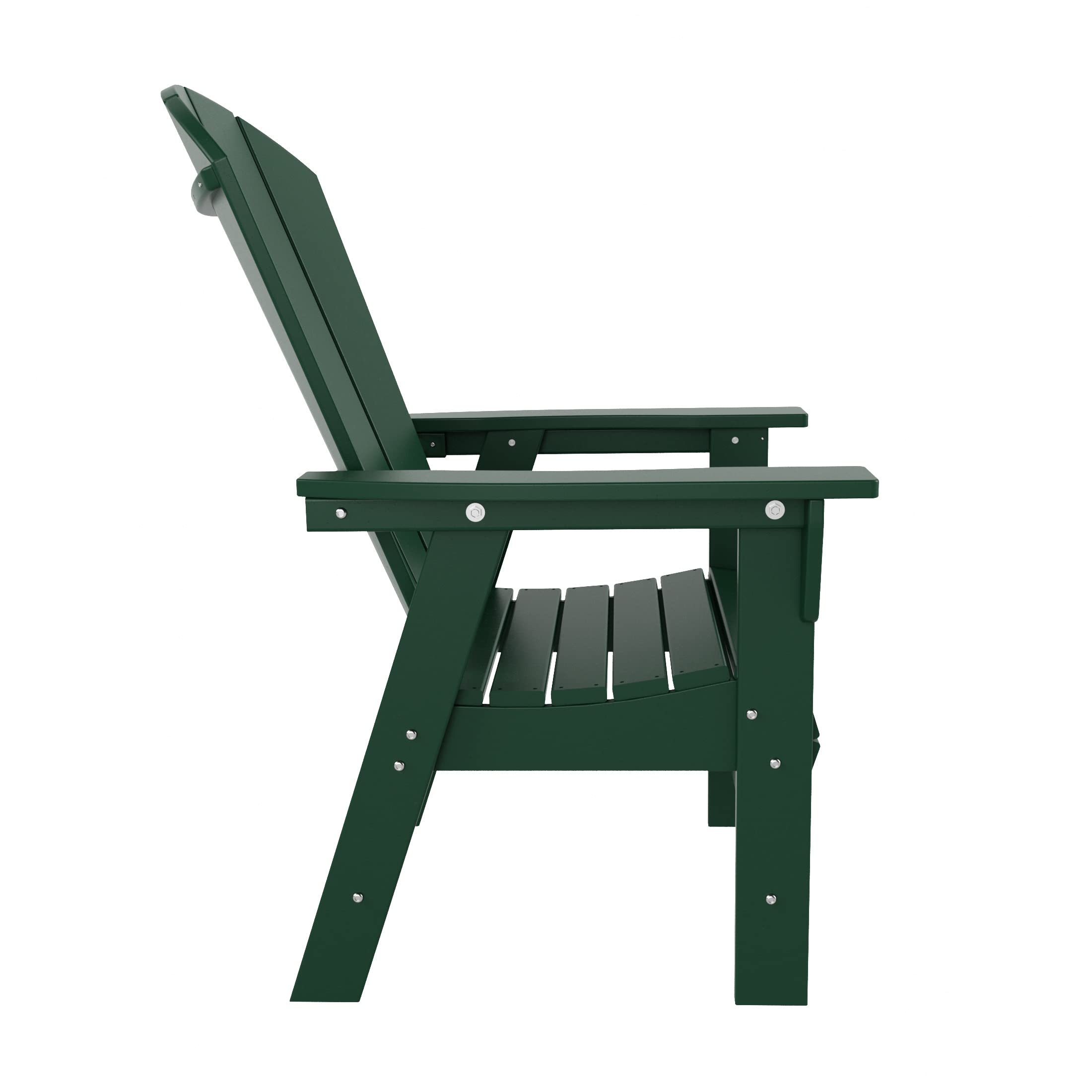 WestinTrends Malibu Malibu Outdoor Patio HDPE Plastic Adirondack Dining Chair Dark Green