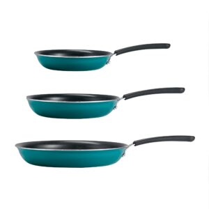 Tramontina 3 Pk Porcelain Enamel Fry Pans - Teal