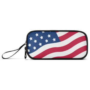 BOENLE USA American Flag Pencil Case Box Boys Girls Large Pencil Pouch Zipper Compartments Big Capacity Stationery Pen Bag Organizer for Kids Teens Adults School