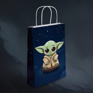 pepdhuk 24 Pcs baby yoda Theme Birthday Party Mandalorian Decorations Gift Bags for yoda Goodie Bags Party Supplies (24)