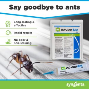 Advion Ant Gel Bait, 4 Tubes x 30-Grams, 4 Plungers and 4 Tips, Effective Ant Bait, Formulated with 0.05% Indoxacarb, Indoor and Outdoor Use, Ant Killer Gel for Control of Most Major Ant Species