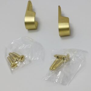 1 Pair Oval Wardrobe Rod Tube Open End Support Cap Flanges with Installation screws (Matte Brass)