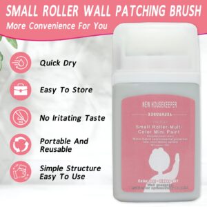 FunisFun Small Roller Wall Patching Brush, Wall Repair Paste Roller Tool, DIY Renovation Wall Spackle Roller with Latex Paint White 100g