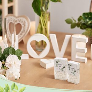 Kosiz 120 Pcs Mint to Be Labels Wedding Favors Wedding Stickers Greenery Leaf Bridal Shower Engagement Party Favor Botanical Theme Wedding Stickers for Guests