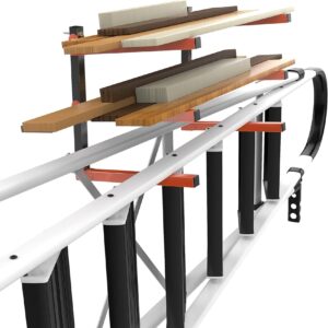 Ultrahaus 3 Pack Metal Lumber Storage Rack, Heavy Duty Steel, Wall Mounted, 3 Level Wood Storage System