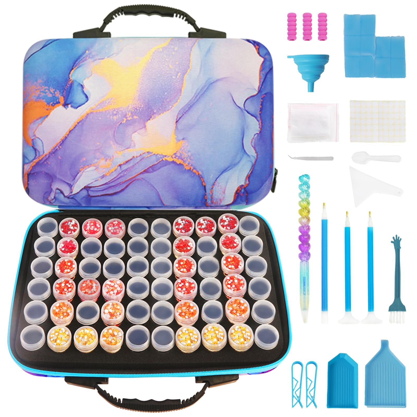 TAVOLOZZA Diamond Painting Storage Containers 60 Slots Diamond Painting Accessories and Tools Diamond Art Storage Bead Storage Containers Diamond Painting Case and Storage Box