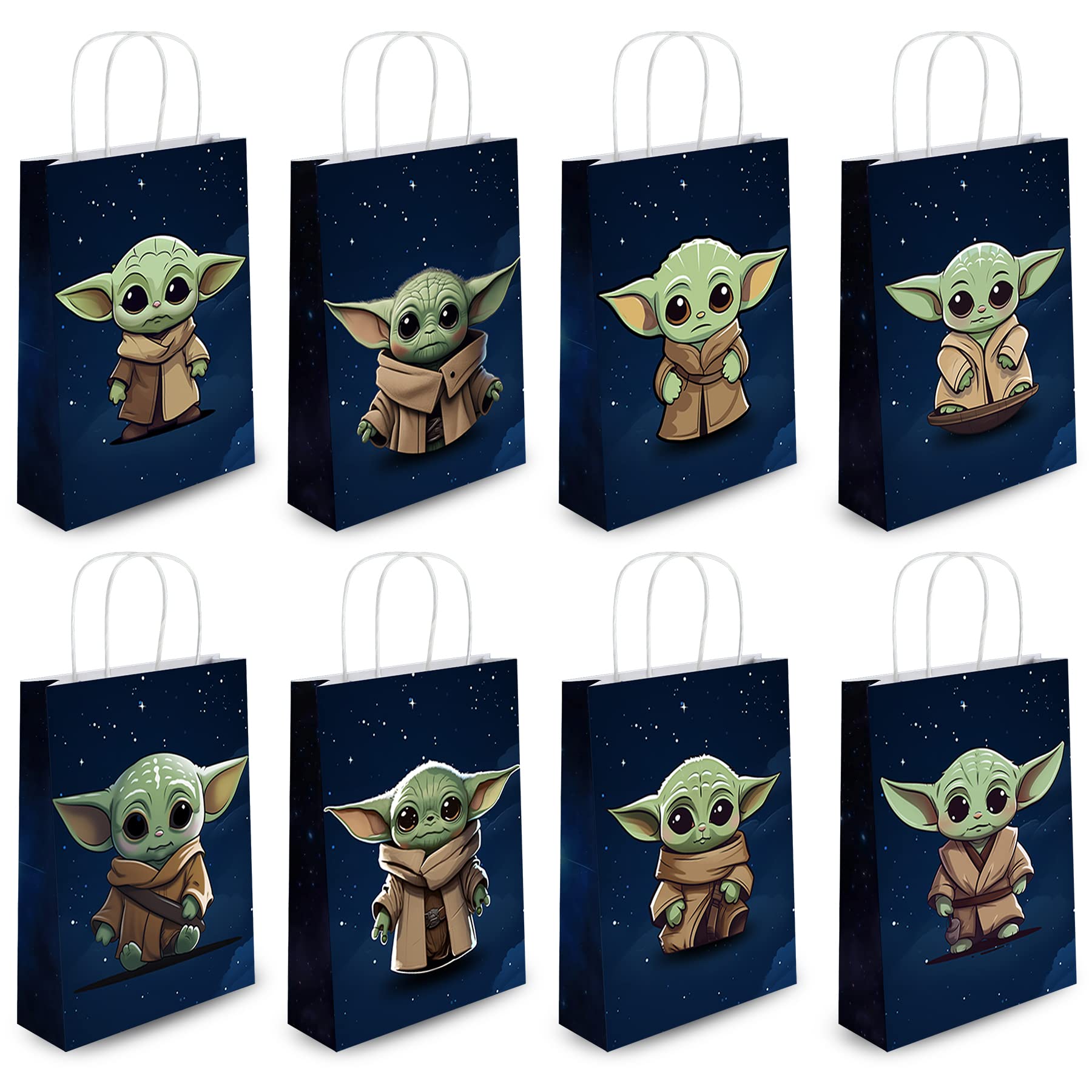 pepdhuk 24 Pcs baby yoda Theme Birthday Party Mandalorian Decorations Gift Bags for yoda Goodie Bags Party Supplies (24)