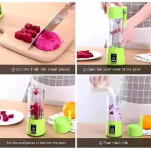 ASTHAN - Compact, Travel Size, USB Rechargeable 12 Oz Portable Handheld Blender with Powerful Motor: Perfect for Smoothies, Shakes, Fruit/Veggie Juicer & Baby Food