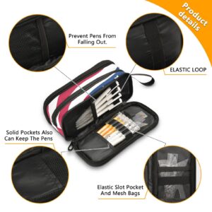 BOENLE USA American Flag Pencil Case Box Boys Girls Large Pencil Pouch Zipper Compartments Big Capacity Stationery Pen Bag Organizer for Kids Teens Adults School