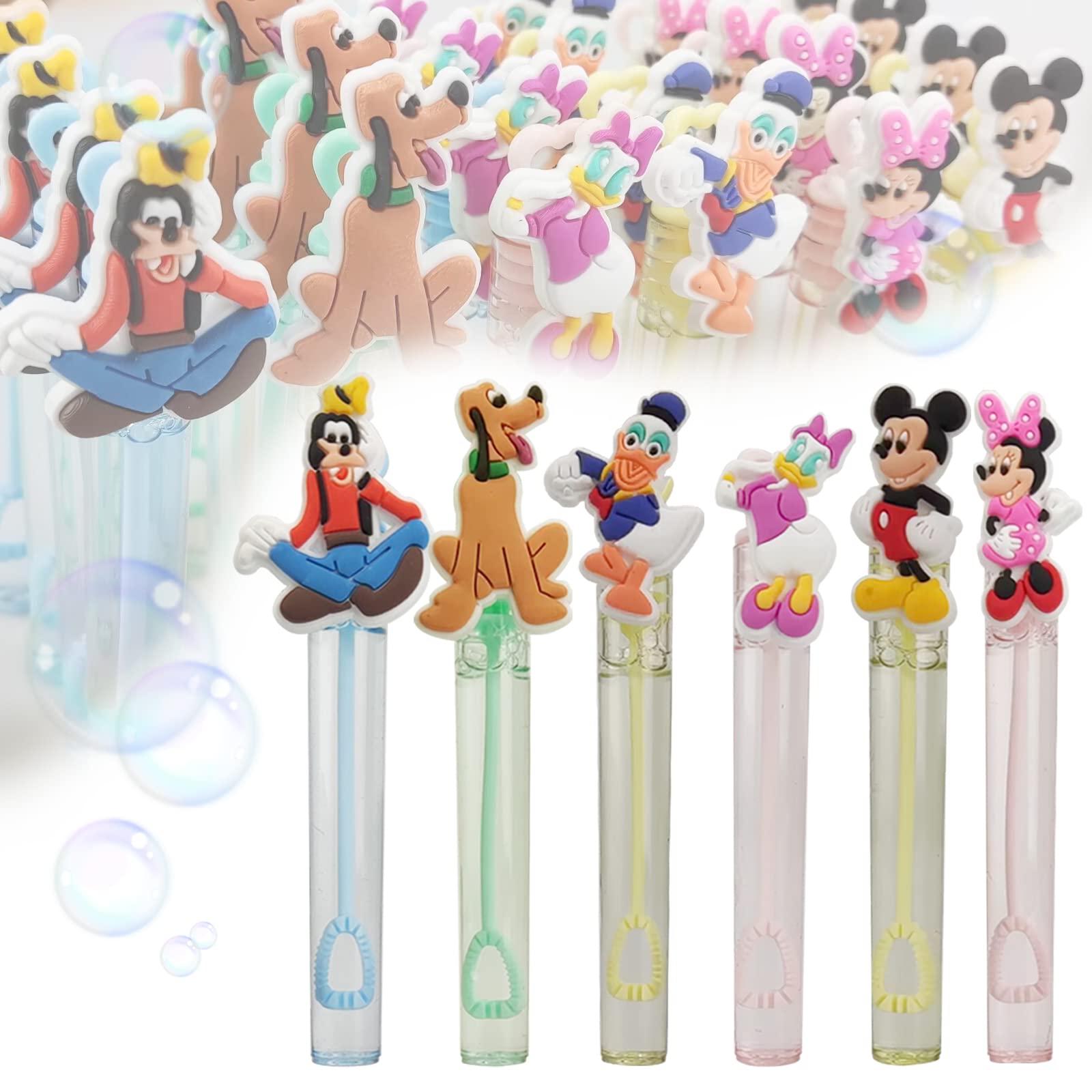 24 Piece Mouse Bubble Wand for Kids(6 Style),Cute Bubble Wand Great for Mickey Theme Birthday Party Favors,Pinata Suffer,Goodie Bags Filler,School Classroom Prizes,Birthday Gifts