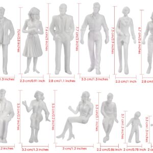 DS. DISTINCTIVE STYLE Unpainted Figures 1:24 Scale 24 Pieces Assorted Poses Miniature People for Architectural Layout Project G Scale Model Trains Railroads Home Bonsai Decor