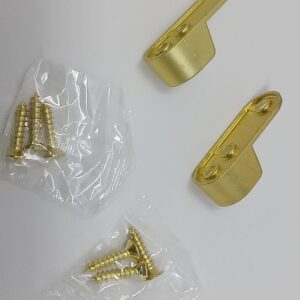 1 Pair Oval Wardrobe Rod Tube Open End Support Cap Flanges with Installation screws (Matte Brass)