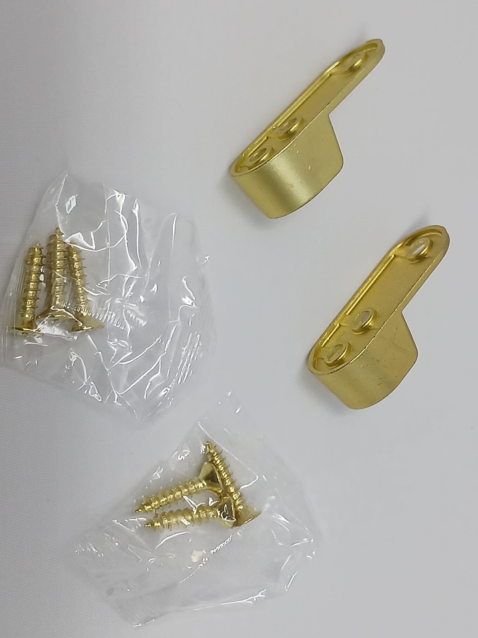 1 Pair Oval Wardrobe Rod Tube Open End Support Cap Flanges with Installation screws (Matte Brass)