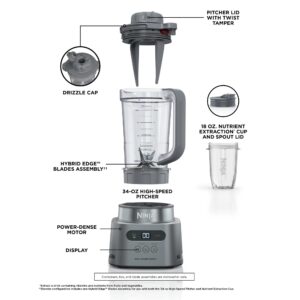 Ninja SS150 TWISTi Blender DUO, High-Speed 1500 WP Smoothie Maker & Nutrient Extractor* 3 Functions Smoothie, Frozen Drinks & Bowls, smartTORQUE, 34-oz. Pitcher & 18-oz. To-Go Cup, Cloud Silver