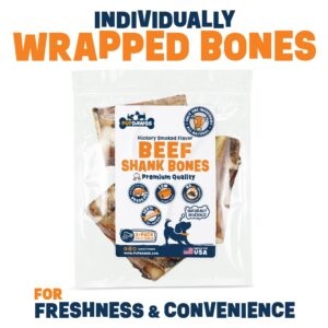 PUPDAWGS Single Ingredient Dog Bones - Made in USA - Beef Shank Bones - (3 Piece Pack)