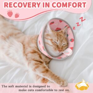 Pawfun Cat Cone Collar Soft, Comfortable Cat Recovery Collar Pet Cone for Small Large Cats, Lightweight Elizabethan Collar for Cats Kittens After Surgery Prevent from Licking Wounds, Pink, S