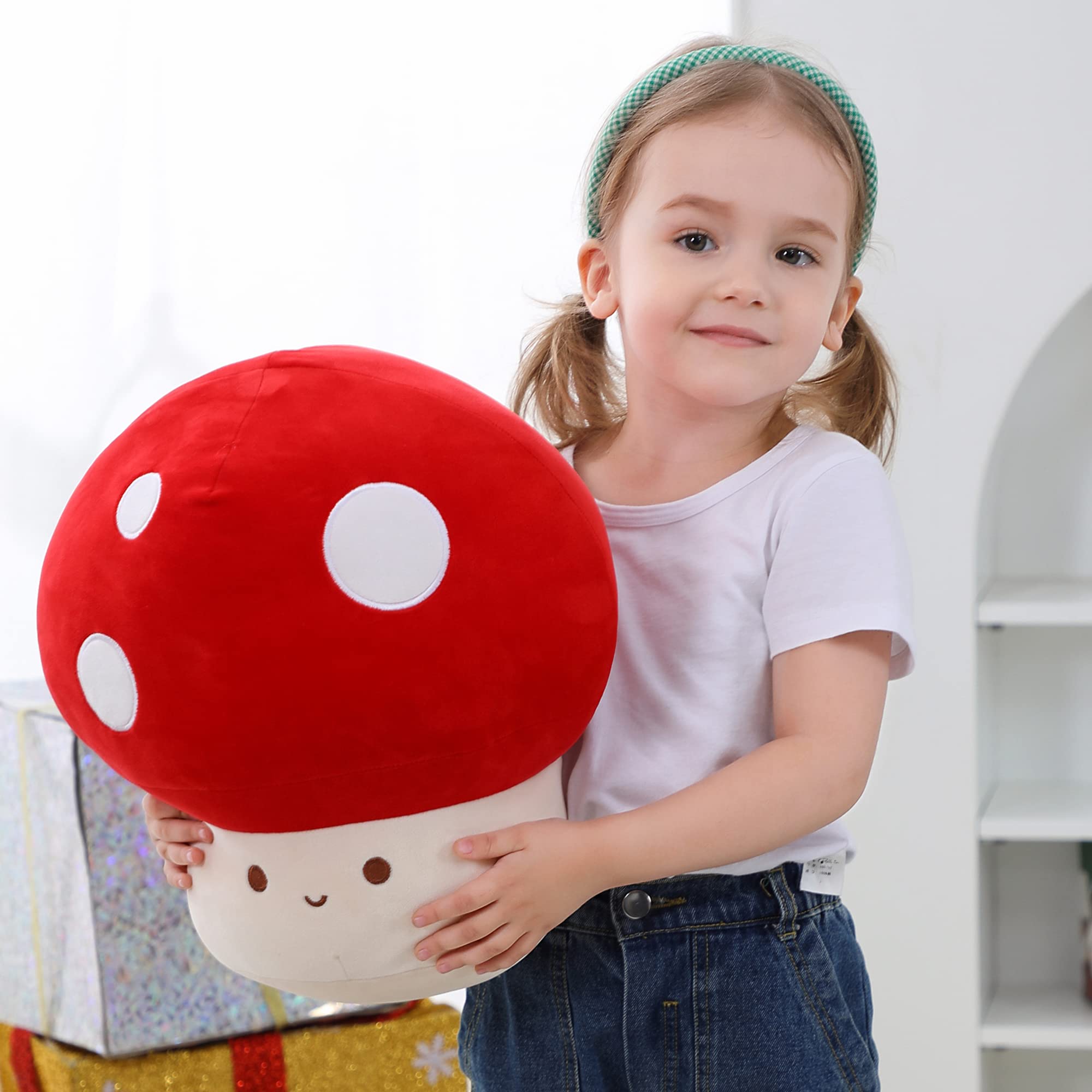 WeBingo Plush Mushroom Pillow, 12 Inch Cute Stuffed Mushroom, Plush Toy Room Decor Gift for Kids and Adults