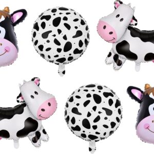 Cow Balloons, Holy Cow Im Two Birthday Decorations Girl Cow Print Balloons 2nd Birthday Party for Cow Farm Animal Theme Cowgirl First Birthday Party Supplies