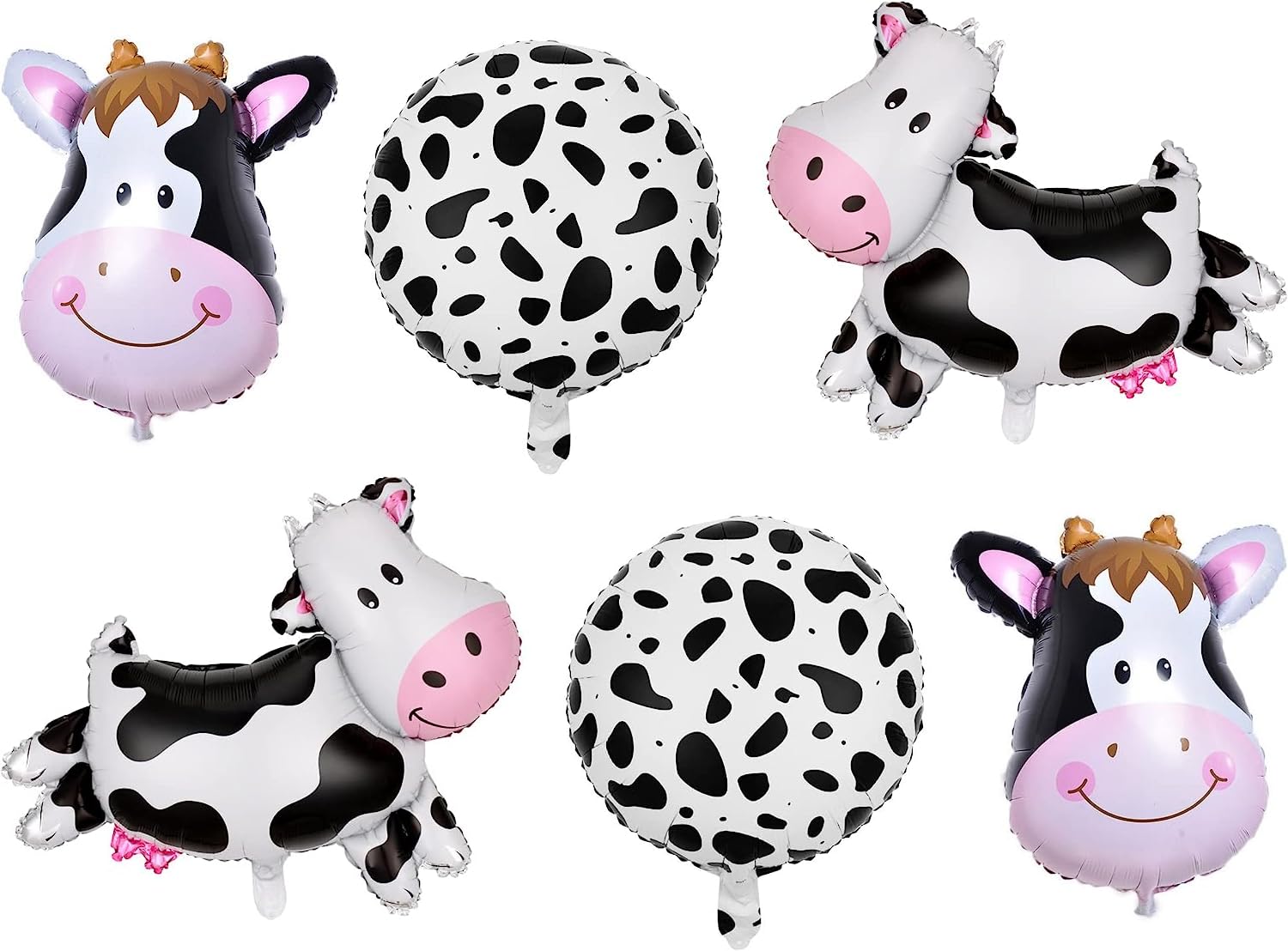 Cow Balloons, Holy Cow Im Two Birthday Decorations Girl Cow Print Balloons 2nd Birthday Party for Cow Farm Animal Theme Cowgirl First Birthday Party Supplies